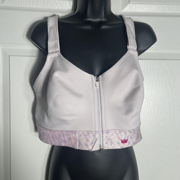 SHEFIT Other - SHEFIT Sports Bra Women 3Luxe Pink Front Zip Adjustable Straps Crossback 110003